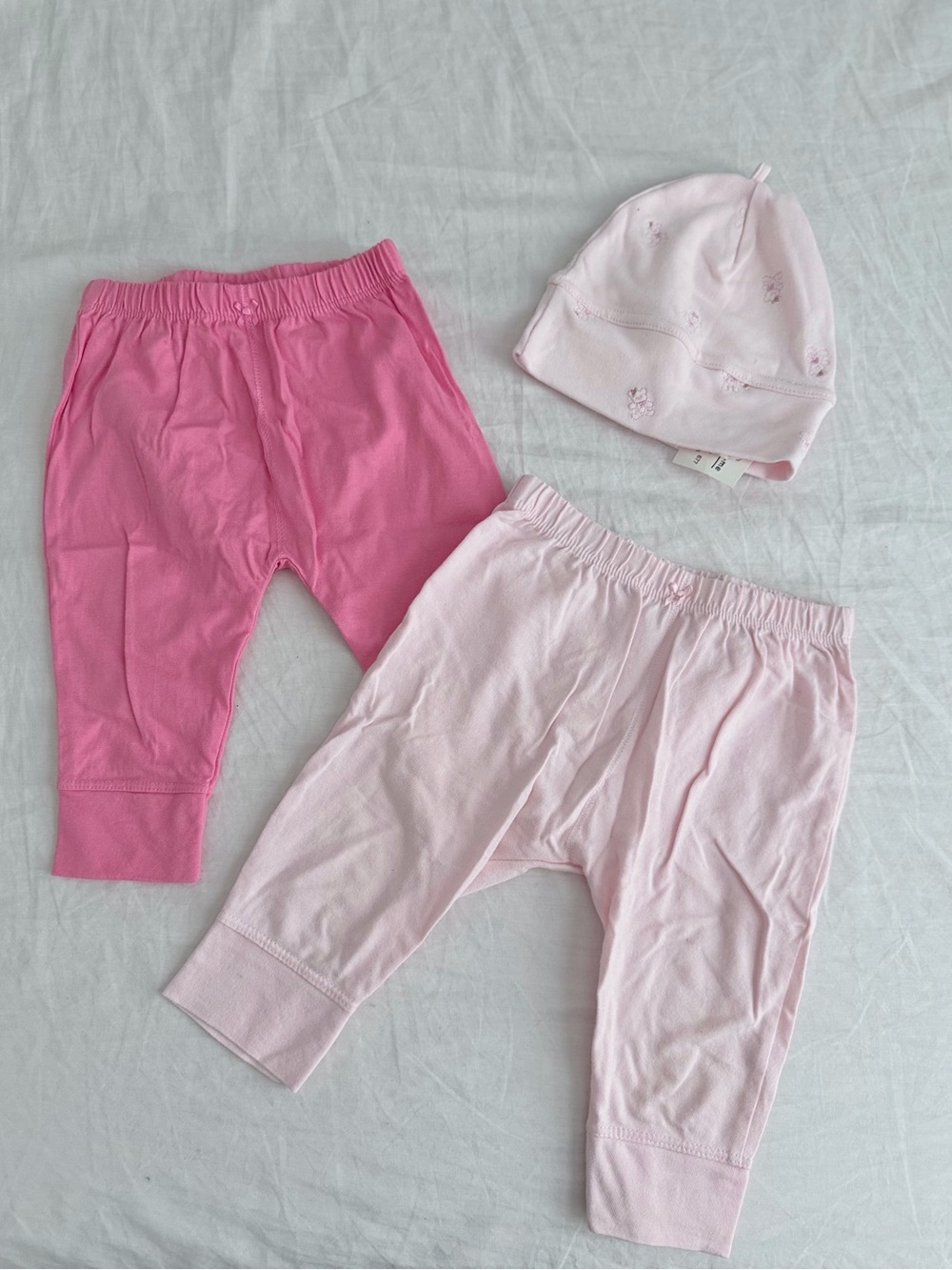 Simple Girls' Pink & Light Pink Cotton Leggings - 2 Pack
